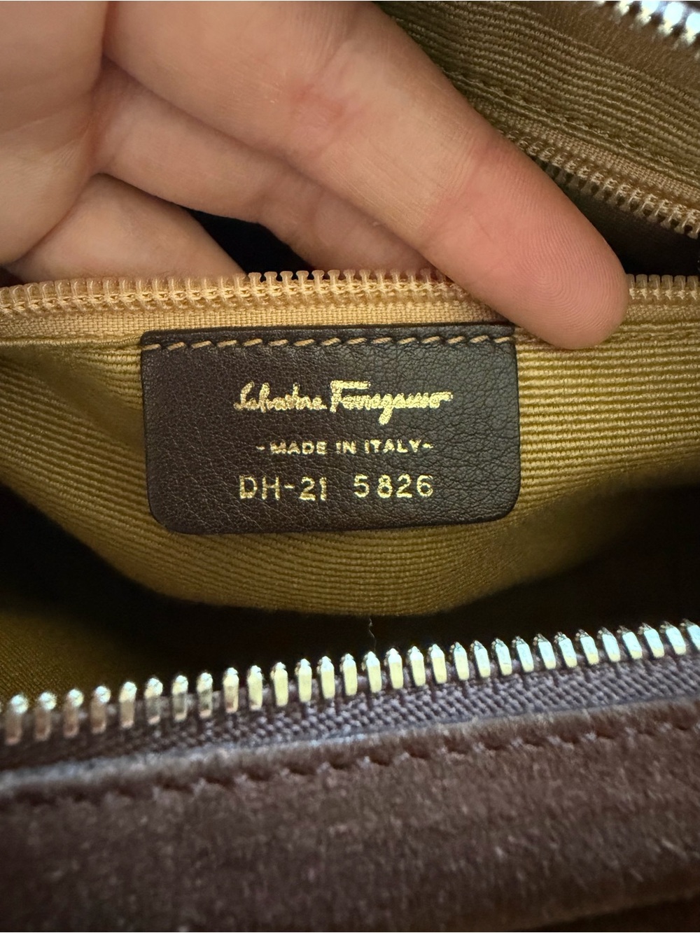 Salvatore Ferragamo Brown Suede Mink Fur Handle Bag - Picture 8 of 13